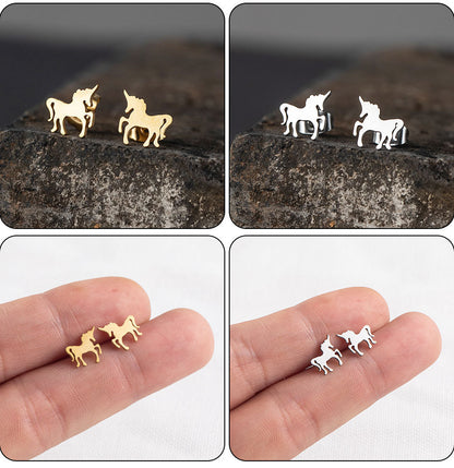 cartoon style plating stainless steel no inlaid earrings ear studs