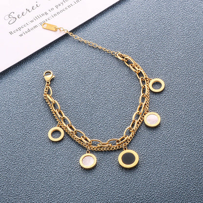 Geometric 304 Stainless Steel 18K Gold Plated Bracelets In Bulk