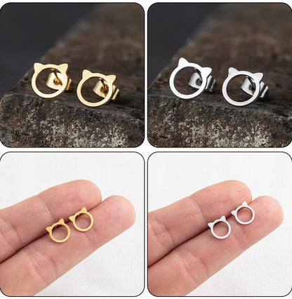 cartoon style plating stainless steel no inlaid earrings ear studs