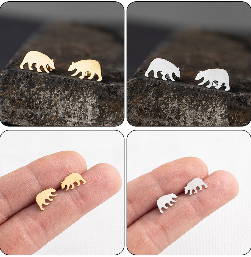 cartoon style plating stainless steel no inlaid earrings ear studs