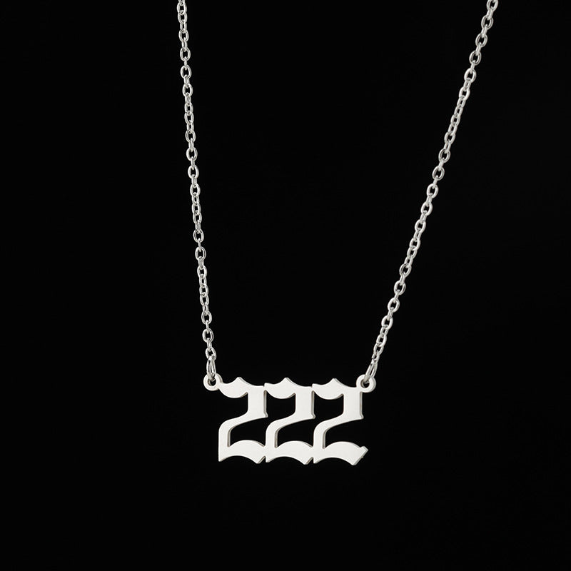 Stainless Steel Simple Style Plating Number Pendant Necklace