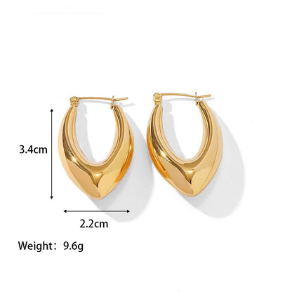 1 Pair Fashion Solid Color Plating 304 Stainless Steel 18K Gold Plated Earrings