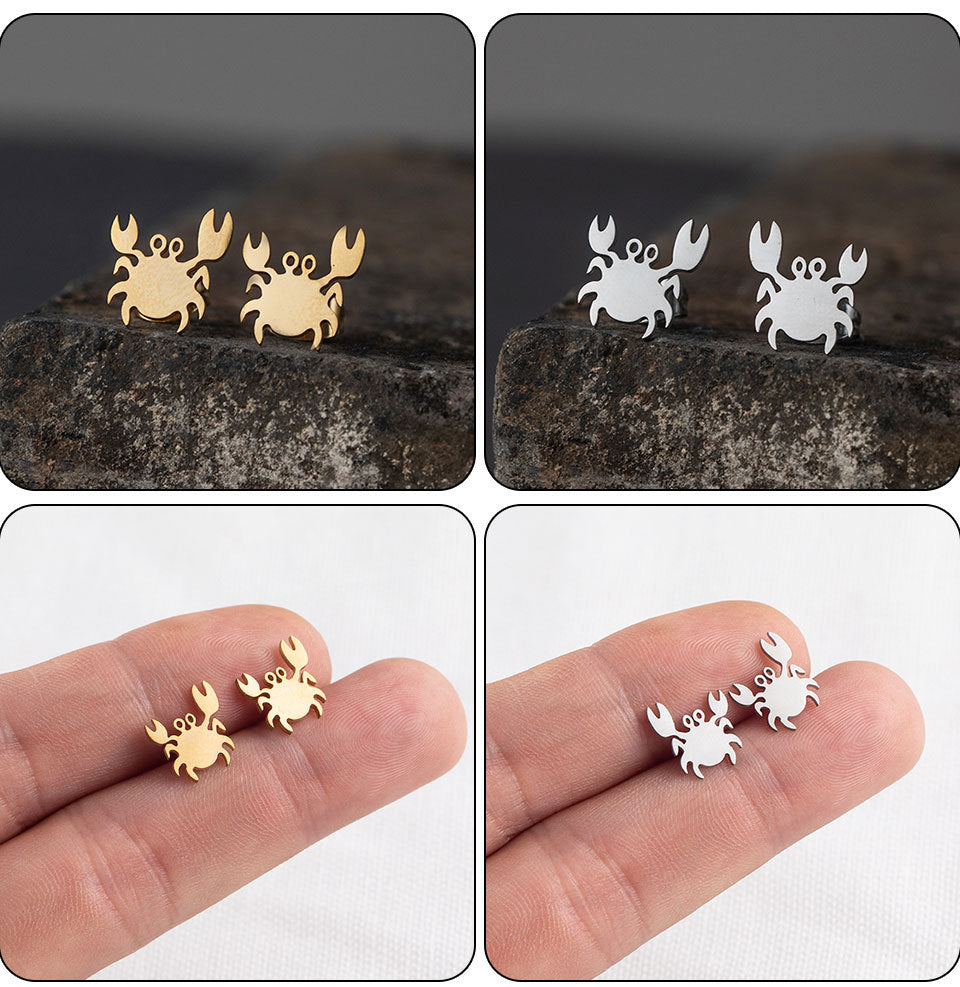 cartoon style plating stainless steel no inlaid earrings ear studs