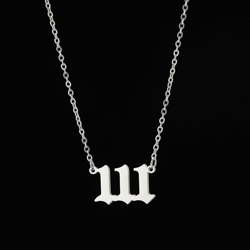 Stainless Steel Simple Style Plating Number Pendant Necklace