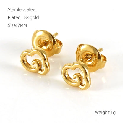 1 Pair Simple Style Geometric Plating Stainless Steel Titanium Steel 18K Gold Plated Ear Studs