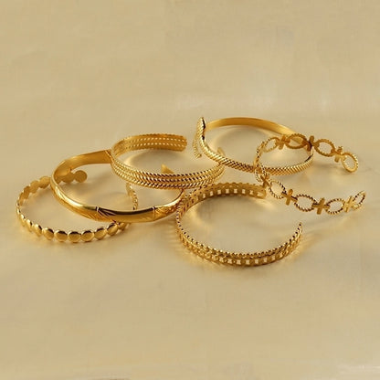 INS Style Cross Snake 304 Stainless Steel 18K Gold Plated Bangle In Bulk