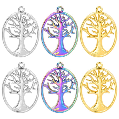 Jewelry Basic Modern Style Classic Style Life Tree 304 Stainless Steel 18K Gold Plated Plating Pendant Necklace