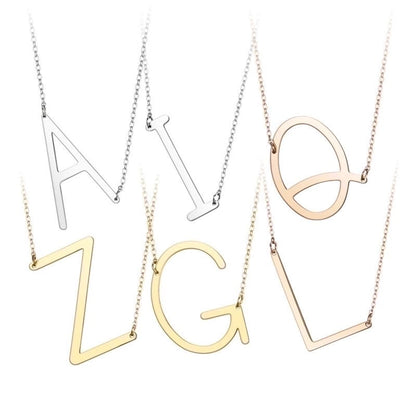 Jewelry Retro Letter Stainless Steel No Inlaid Stainless Steel Necklaces