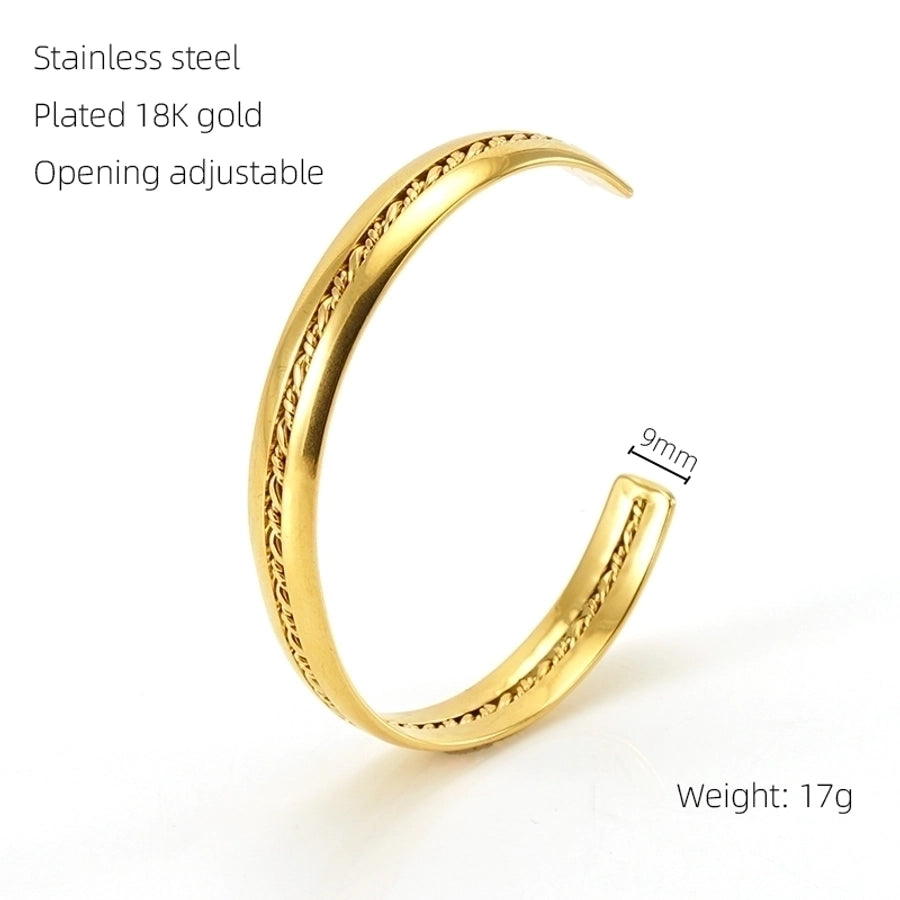 INS Style Cross Snake 304 Stainless Steel 18K Gold Plated Bangle In Bulk