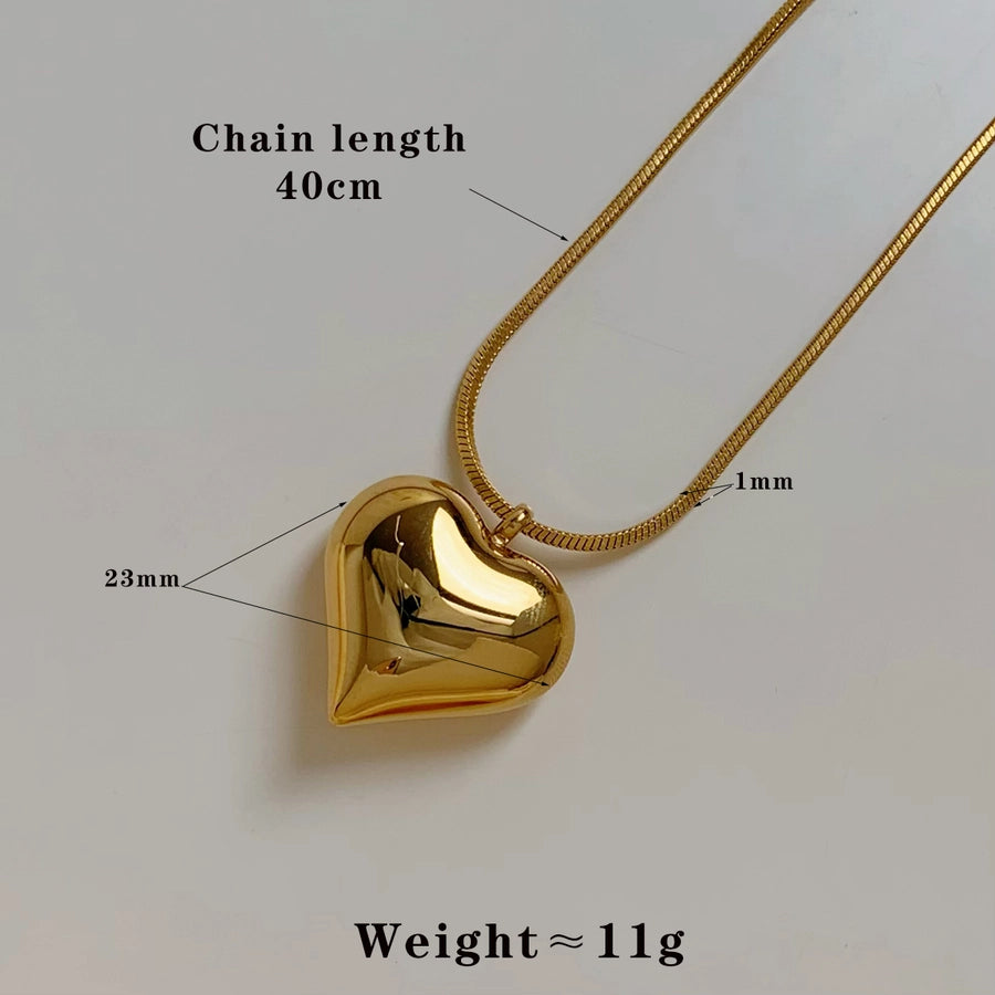 Jewelry Modern Style Artistic Heart Shape 304 Stainless Steel 16K Gold Plated White Gold Plated Gold Plated Plating Pendant Necklace