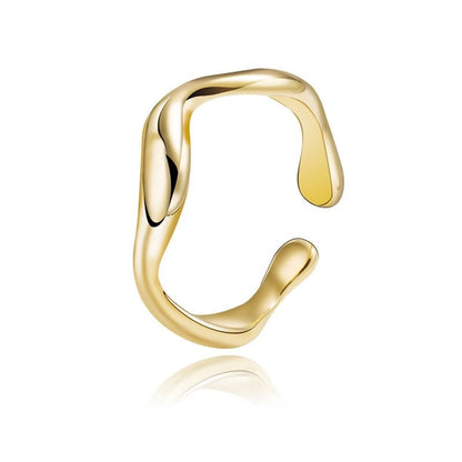 Jewelry Simple Style U Shape 304 Stainless Steel 18K Gold Plated Plating Open Ring