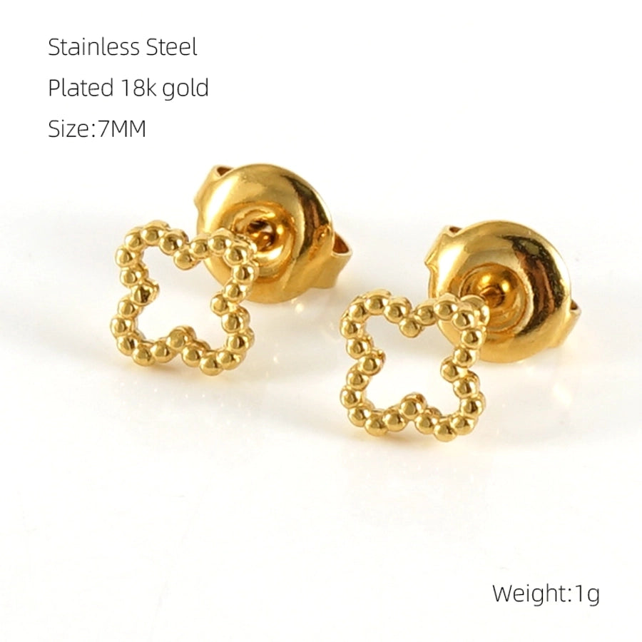 1 Pair Simple Style Geometric Plating Stainless Steel Titanium Steel 18K Gold Plated Ear Studs