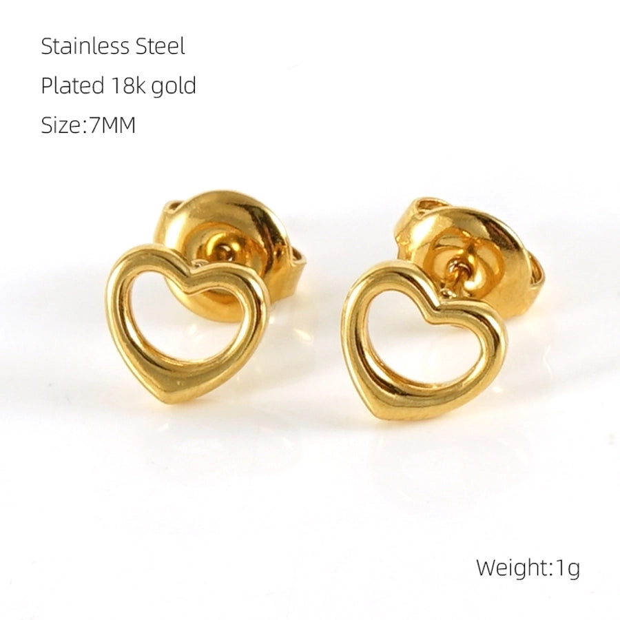 1 Pair Simple Style Geometric Plating Stainless Steel Titanium Steel 18K Gold Plated Ear Studs