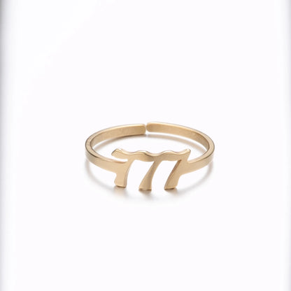 Jewelry Fashion Number 201 Stainless Steel No Inlaid 18K Gold Plated Plating Open Ring