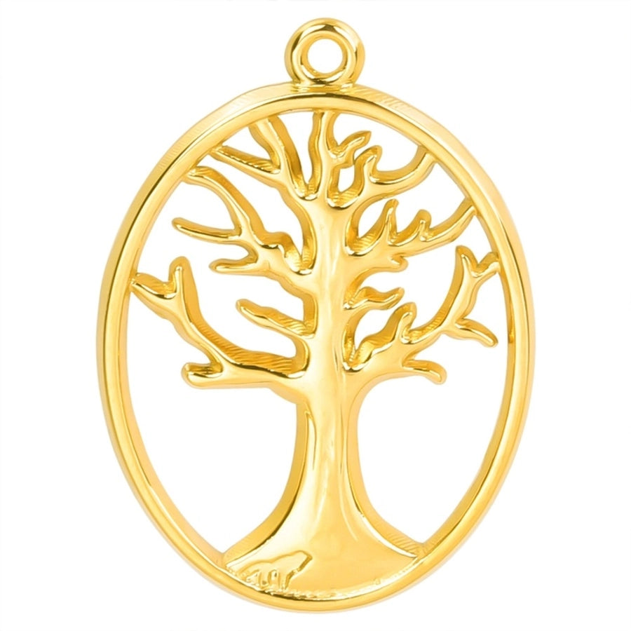 Jewelry Basic Modern Style Classic Style Life Tree 304 Stainless Steel 18K Gold Plated Plating Pendant Necklace