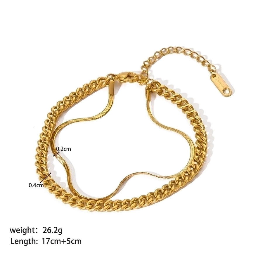 Modern Style Geometric 201 Stainless Steel 18K Gold Plated Bracelets In Bulk