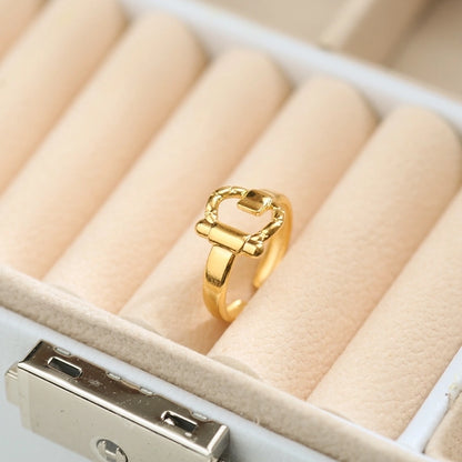 Jewelry Simple Style Leaves Snake 304 Stainless Steel Titanium Steel 18K Gold Plated Plating Open Ring