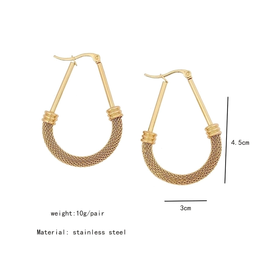 1 pair simple style u shape circle stainless steel plating hoop earrings