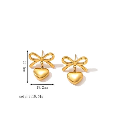 1 Pair Casual Cute Classic Style Pentagram Heart Shape Plating Hollow Out 304 Stainless Steel Titanium Steel 18K Gold Plated Hoop Earrings