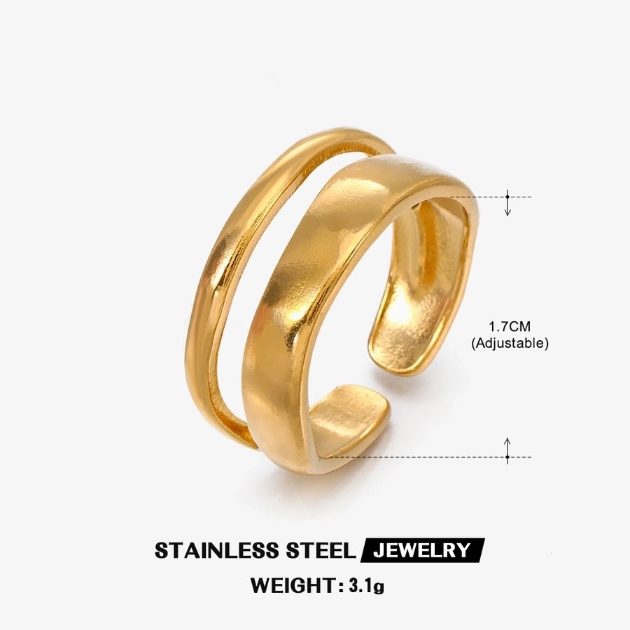 304 Stainless Steel 18K Gold Plated Simple Style Plating Geometric Rings