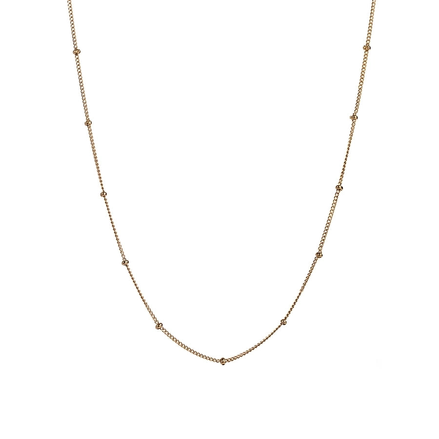 casual simple style solid color stainless steel 18k gold plated necklace