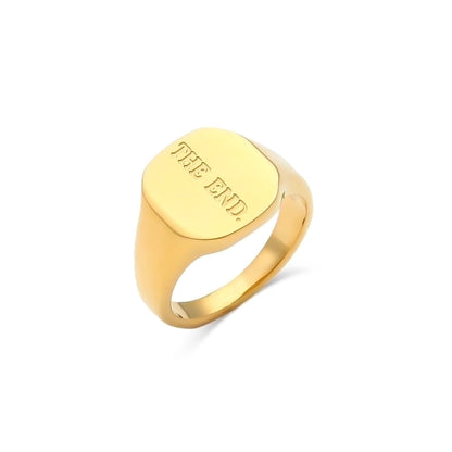 304 Stainless Steel 18K Gold Plated Fashion Letter No Inlaid Rings