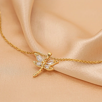 Fashion Heart Shape Peanut Windmill 304 Stainless Steel Copper Plating Inlay 18K Gold Plated White-Plated K Zircon Pendant Necklace