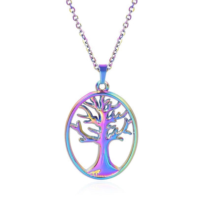 Jewelry Basic Modern Style Classic Style Life Tree 304 Stainless Steel 18K Gold Plated Plating Pendant Necklace