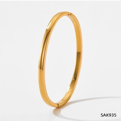 Simple Style Classic Style Geometric 304 Stainless Steel 16K Gold Plated White Gold Plated Gold Plated Zircon Bangle In Bulk