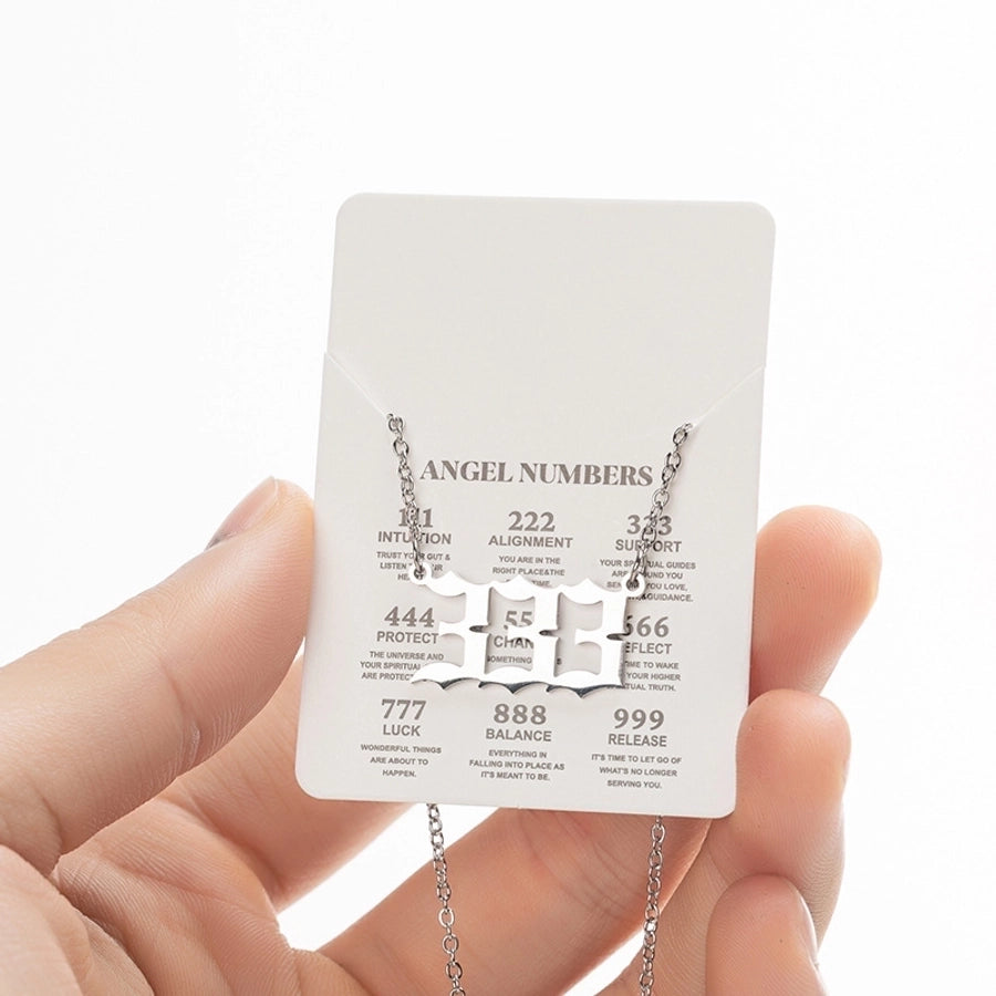 Stainless Steel Simple Style Plating Number Pendant Necklace