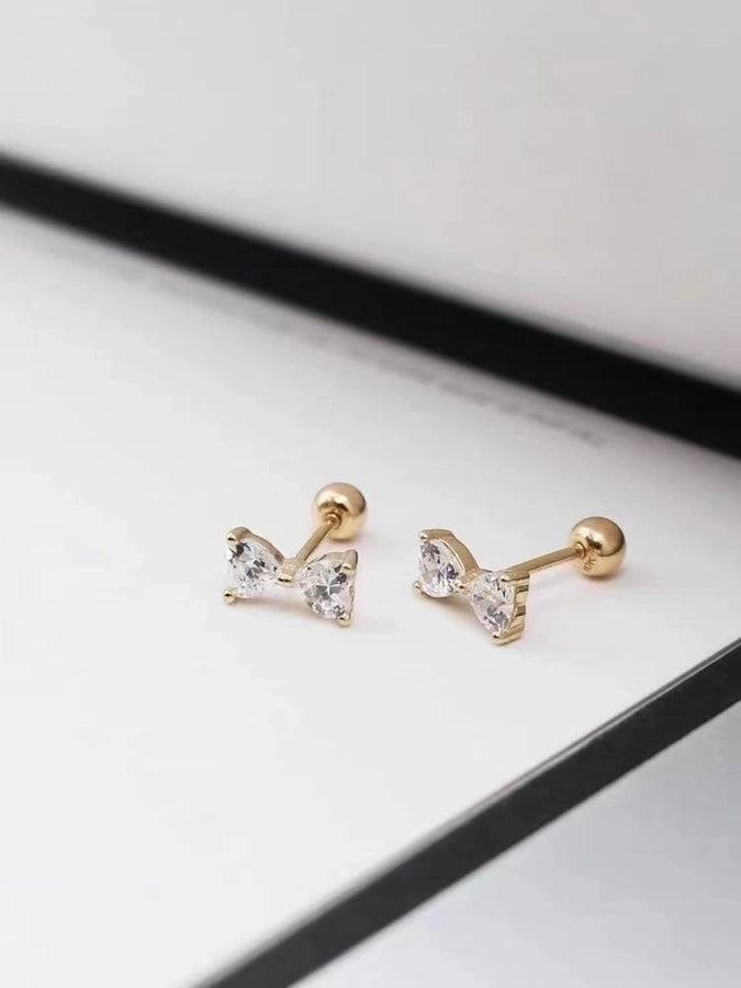 1 Pair Sweet Cross Heart Shape Snowflake Plating 304 Stainless Steel Titanium Steel 18K Gold Plated Cartilage earrings