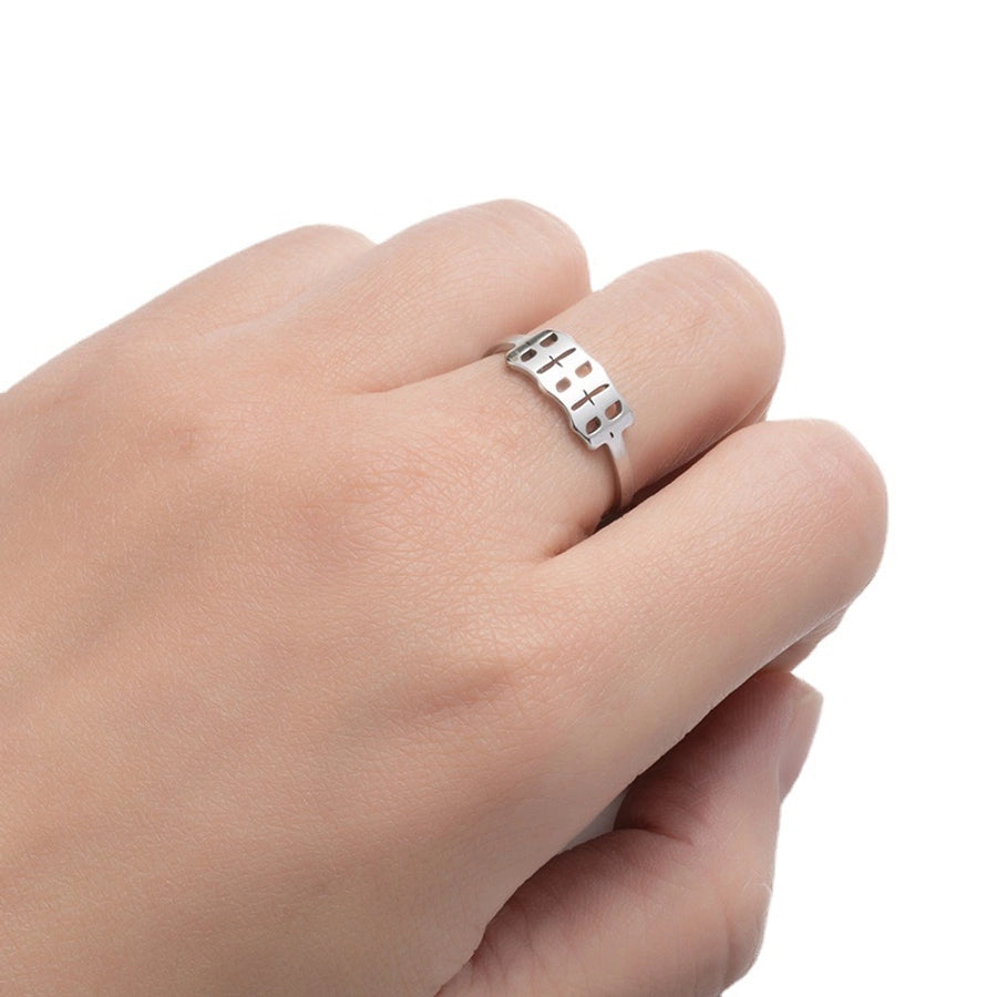 Jewelry Fashion Number 201 Stainless Steel No Inlaid 18K Gold Plated Plating Open Ring