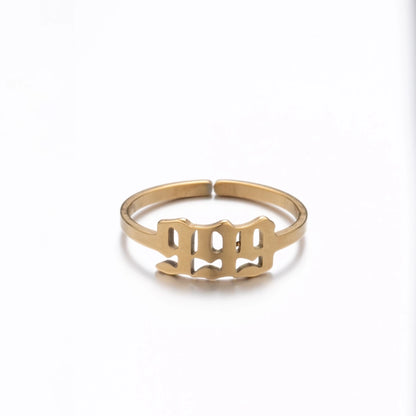 Jewelry Fashion Number 201 Stainless Steel No Inlaid 18K Gold Plated Plating Open Ring