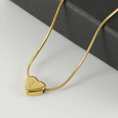 elegant letter heart shape stainless steel titanium steel necklace