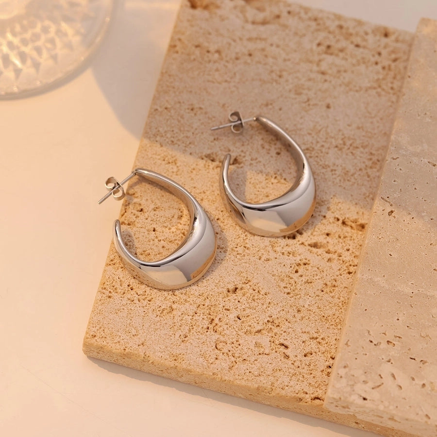 1 Pair Casual Vintage Style Simple Style Solid Color 304 Stainless Steel White Gold Plated Gold Plated Ear Studs