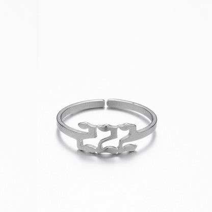 Jewelry Fashion Number 201 Stainless Steel No Inlaid 18K Gold Plated Plating Open Ring