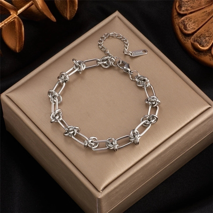 fashion geometric titanium steel plating inlay zircon bracelets