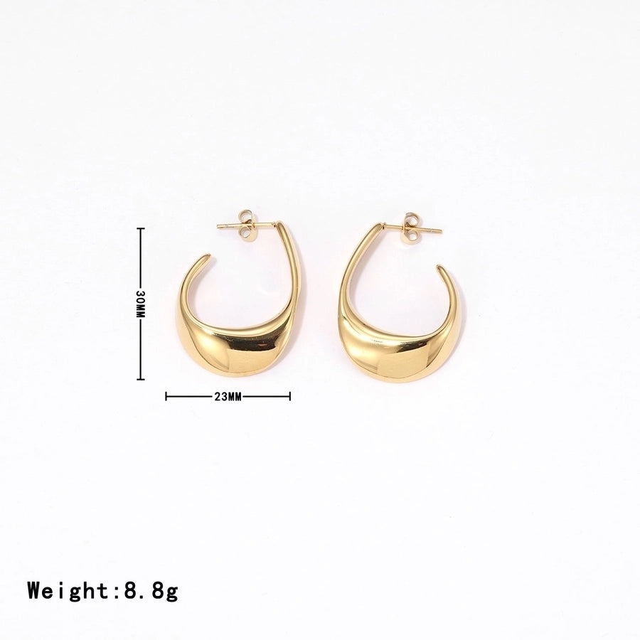 1 Pair Casual Vintage Style Simple Style Solid Color 304 Stainless Steel White Gold Plated Gold Plated Ear Studs