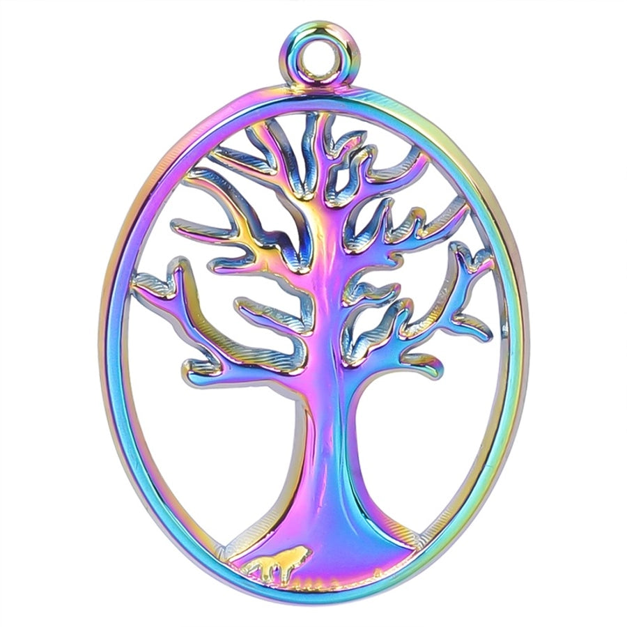 Jewelry Basic Modern Style Classic Style Life Tree 304 Stainless Steel 18K Gold Plated Plating Pendant Necklace