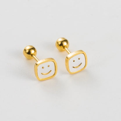 1 pair simple style round square heart shape plating inlay stainless steel titanium steel acrylic artificial gemstones artificial pearls ear studs