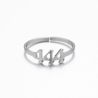 Jewelry Fashion Number 201 Stainless Steel No Inlaid 18K Gold Plated Plating Open Ring