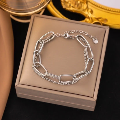 Streetwear Heart Shape Grain 304 Stainless Steel 18K Gold Plated Acrylic Artificial Rhinestones Plastic Bracelets In Bulk