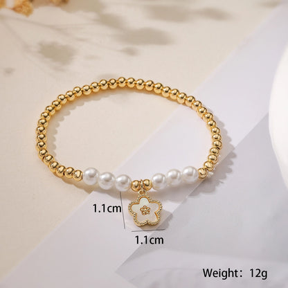 Jewelry Simple Style Commute Dragonfly Butterfly Imitation Pearl Copper Bracelets