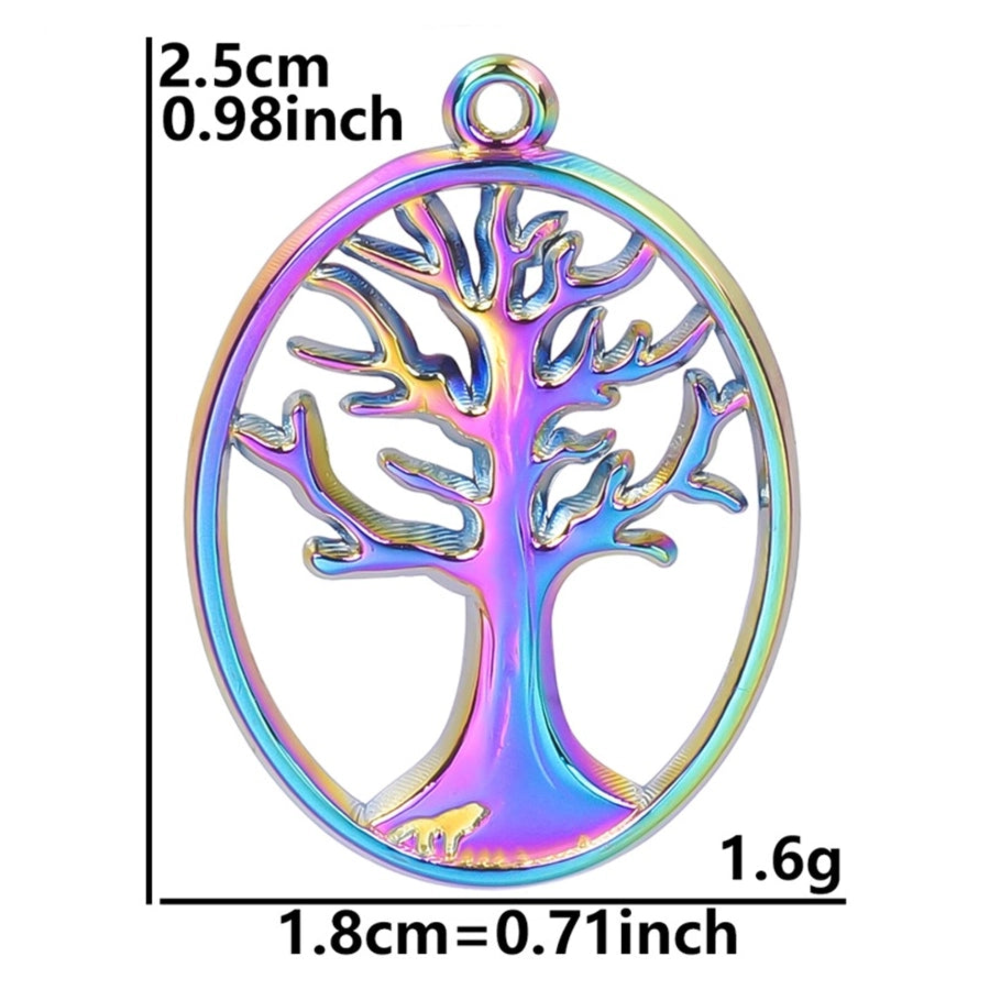 Jewelry Basic Modern Style Classic Style Life Tree 304 Stainless Steel 18K Gold Plated Plating Pendant Necklace