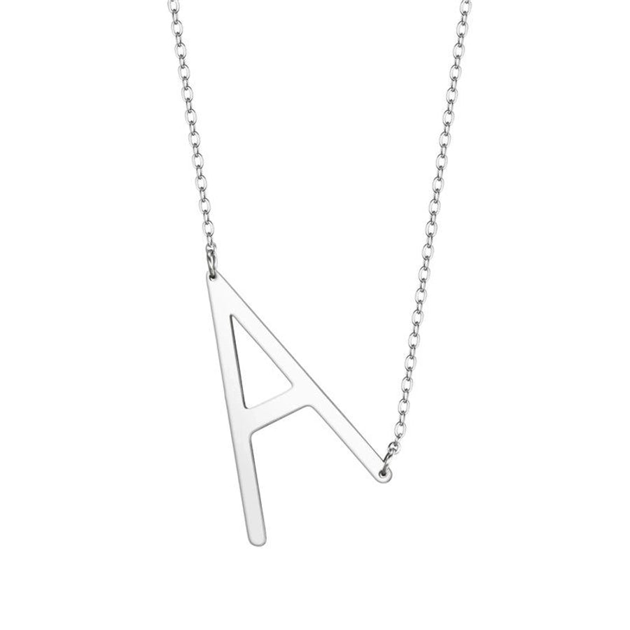 Jewelry Retro Letter Stainless Steel No Inlaid Stainless Steel Necklaces