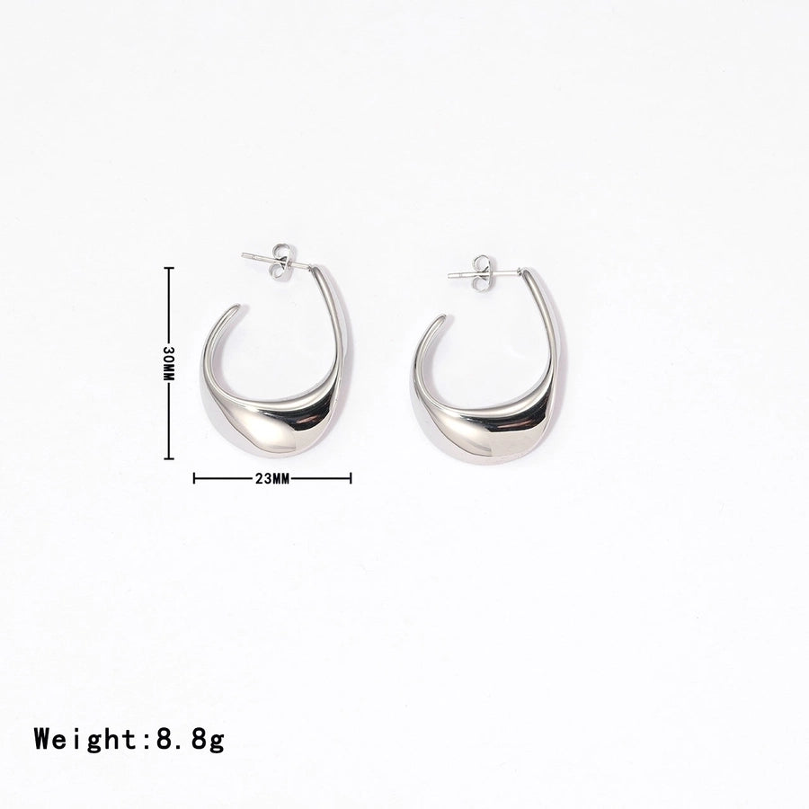 1 Pair Casual Vintage Style Simple Style Solid Color 304 Stainless Steel White Gold Plated Gold Plated Ear Studs