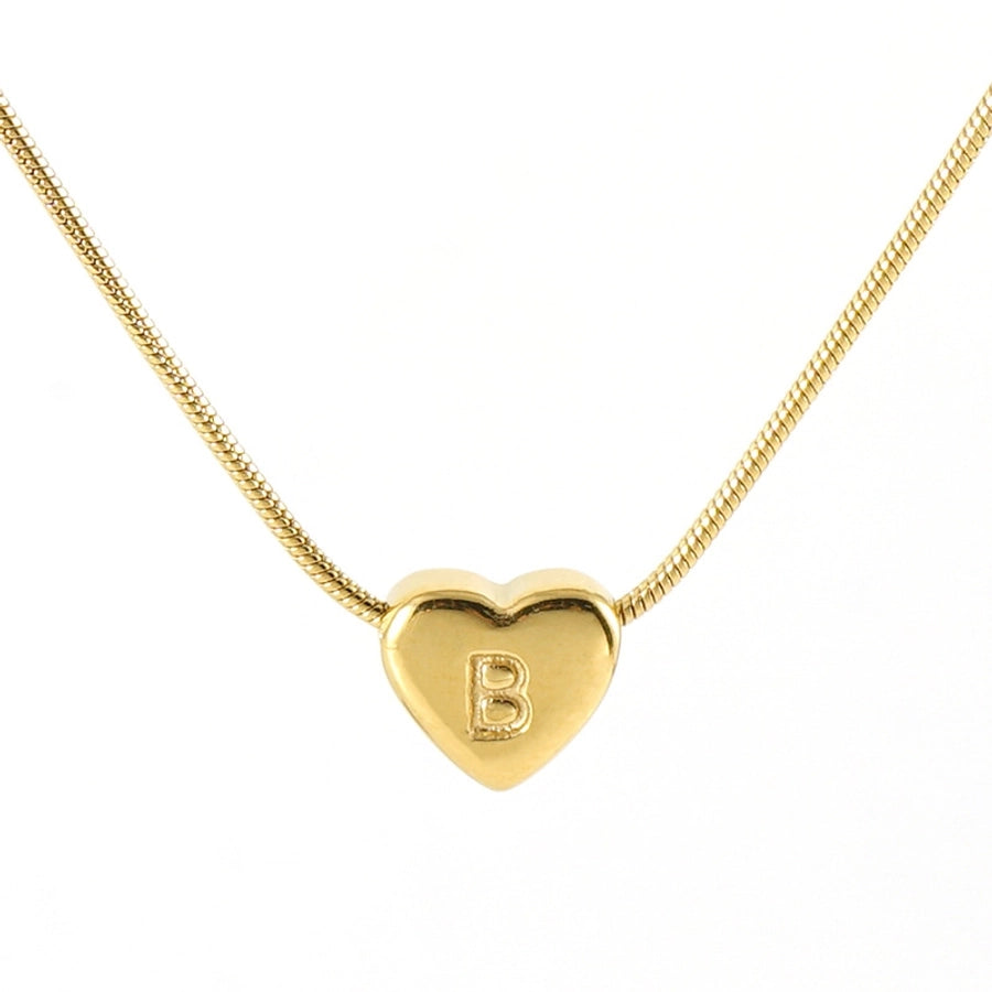 elegant letter heart shape stainless steel titanium steel necklace