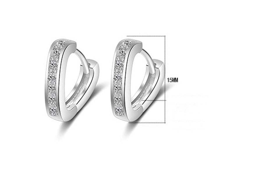 1 pair simple style v shape plating inlay copper zircon white gold plated earrings