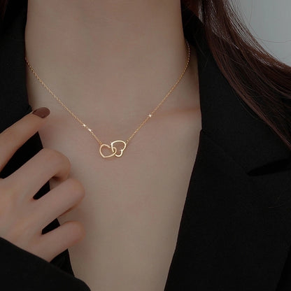 Jewelry Simple Style Heart 304 Stainless Steel 18K Gold Plated Plating Necklace