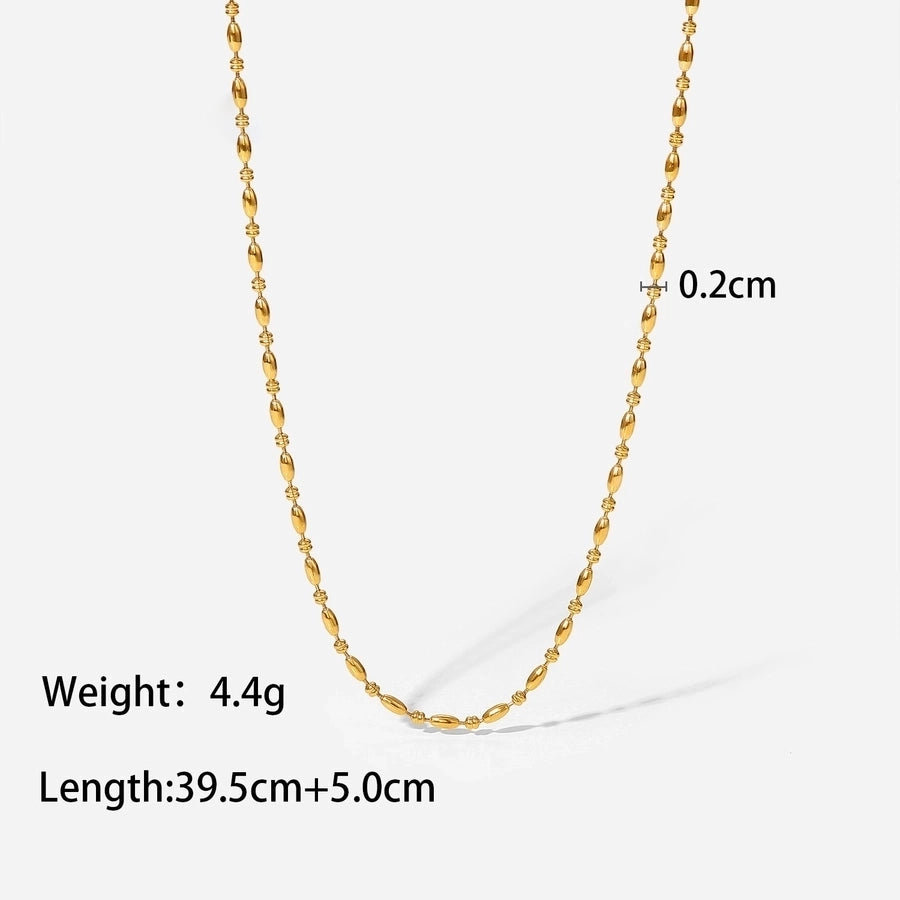 casual simple style solid color stainless steel 18k gold plated necklace